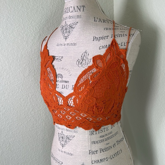 Free People Orange Lace Bralette - Picture 2 of 7